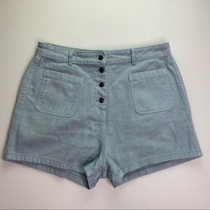 OBEY Riviera High Waist Jean Denim Shorts Organic Cotton Size 30